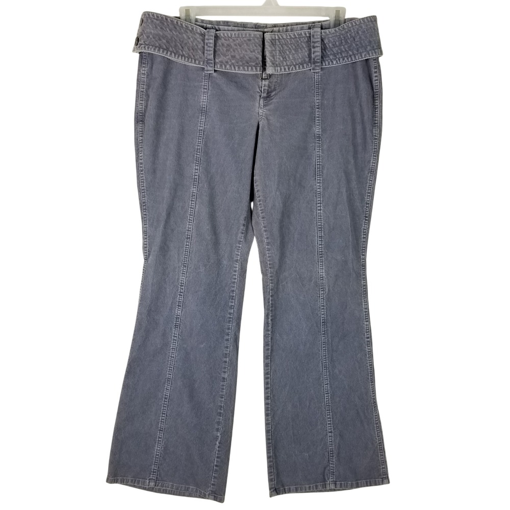 London Jean Corduroy Pants Women 16 Regular Gray The Kate Fit Chino Stretch Seam